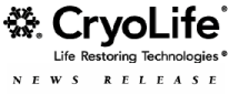 (CRYOLIFE LOGO)